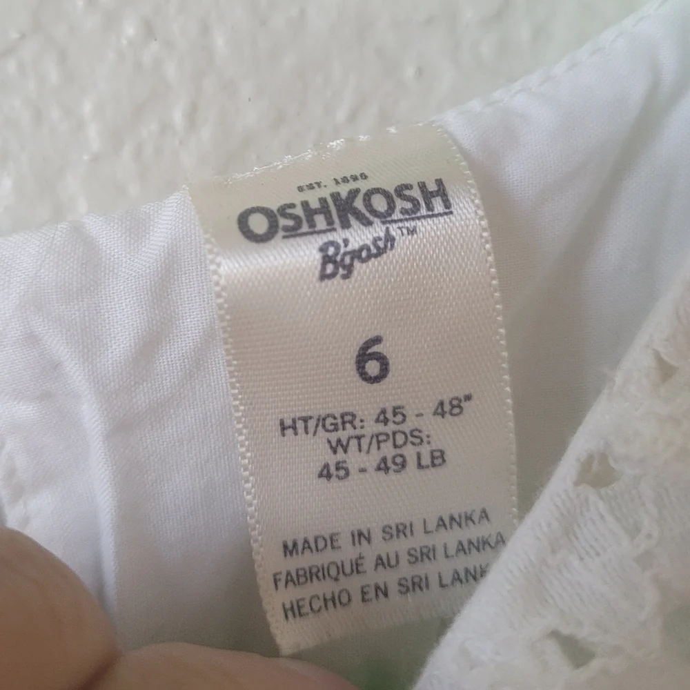 Oshkosh B'gosh White Lace Dress Size 6